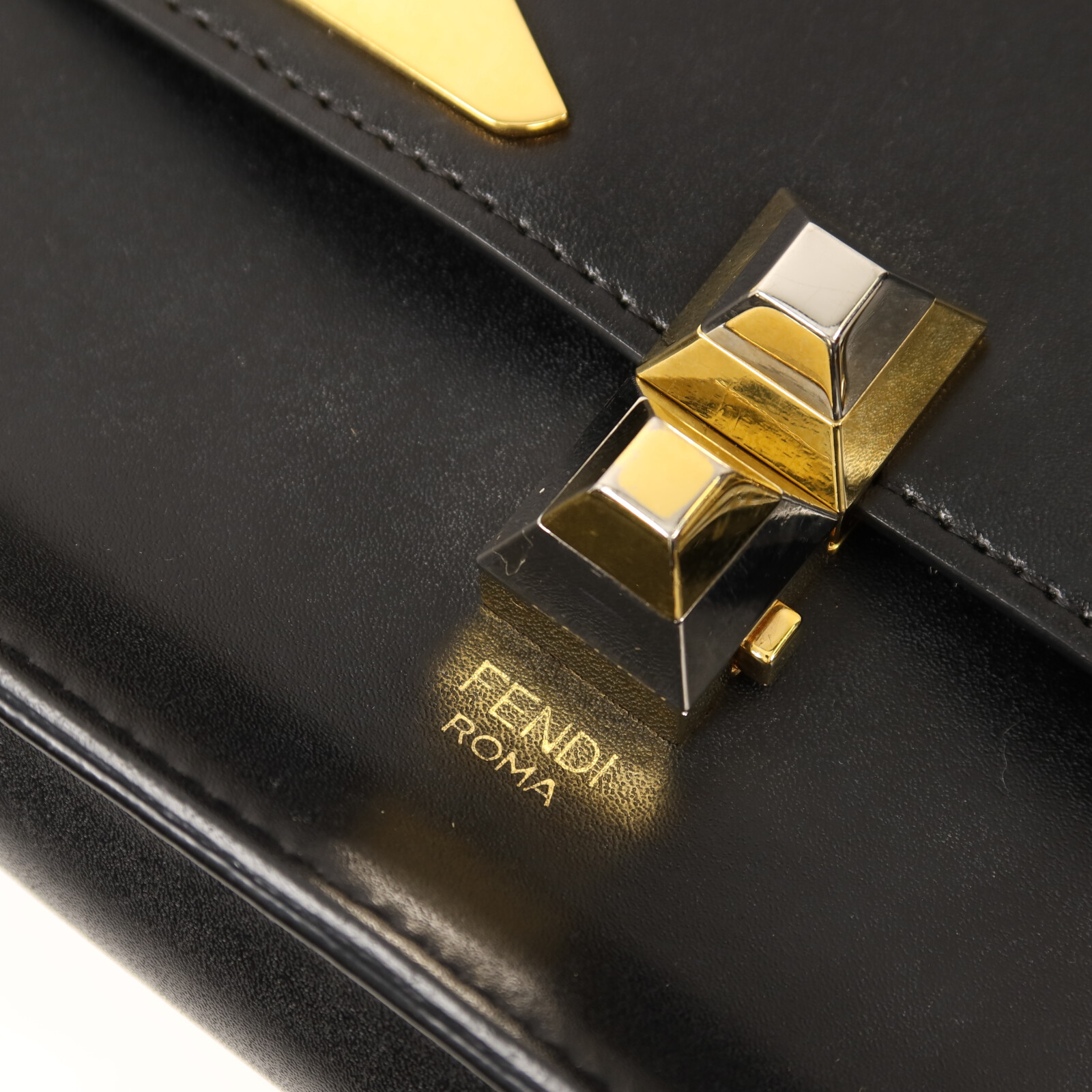FENDI Kani 2 Way Shoulder Bag 8BT283 Calfskin Leather Black | eBay