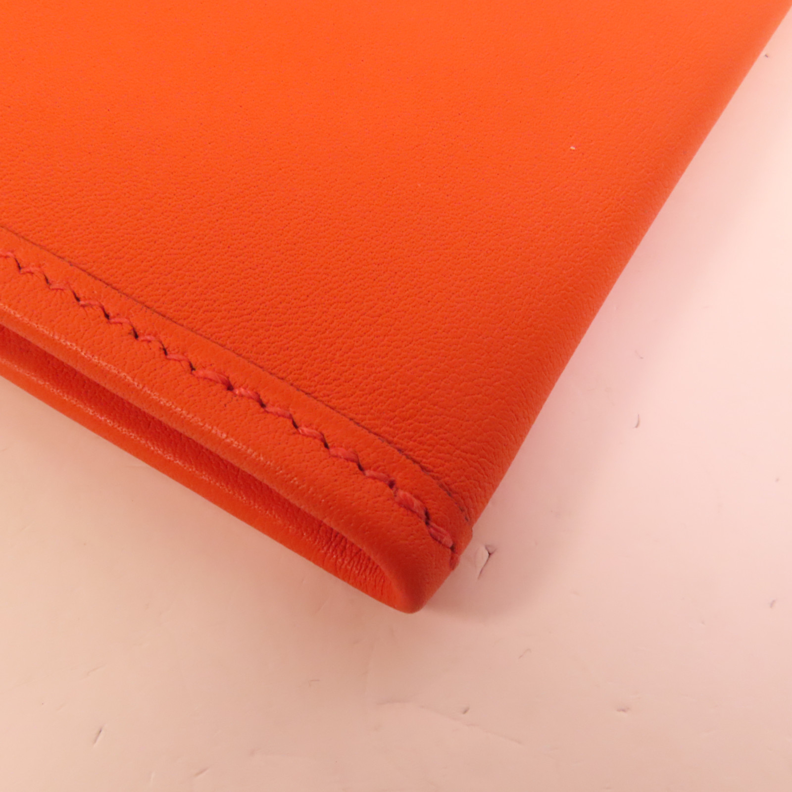 HERMES Jige Duo Clutch Bag Swift Leather Orange Poppy | eBay