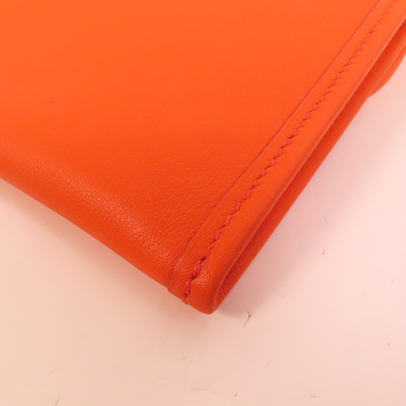 HERMES Jige Duo Clutch Bag Swift Leather Orange Poppy | eBay