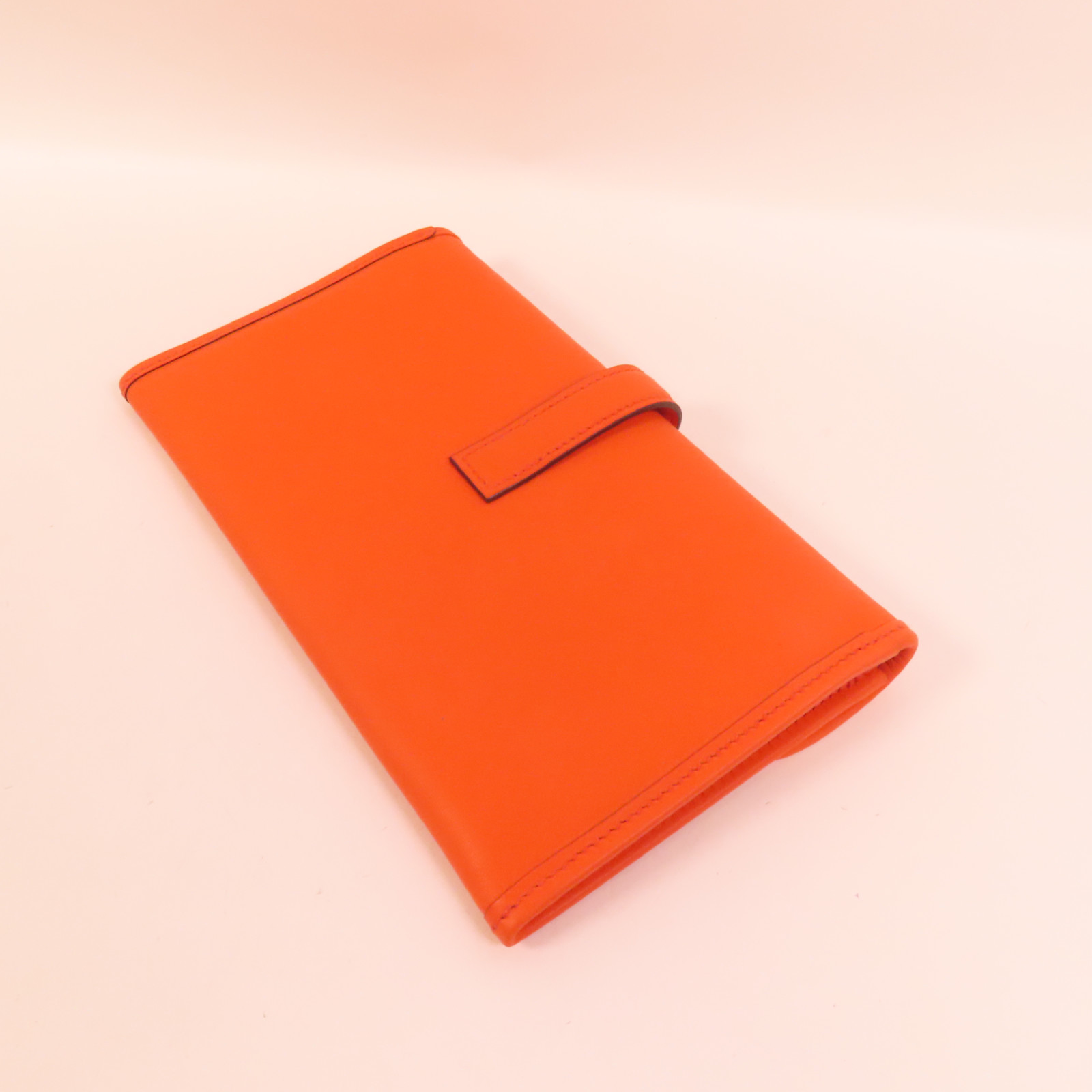 HERMES Jige Duo Clutch Bag Swift Leather Orange Poppy | eBay