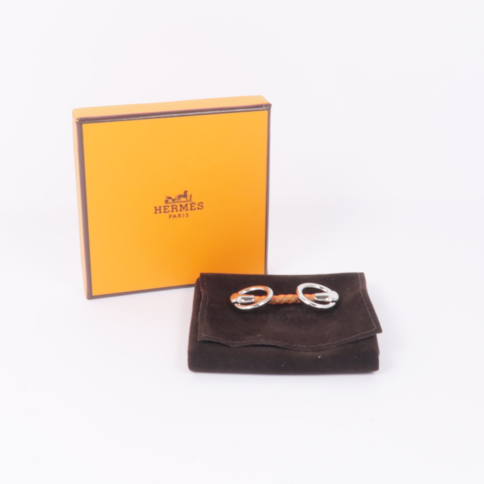 HERMES Mini Mors Twilly Ring Scarf Ring Metal Calfskin