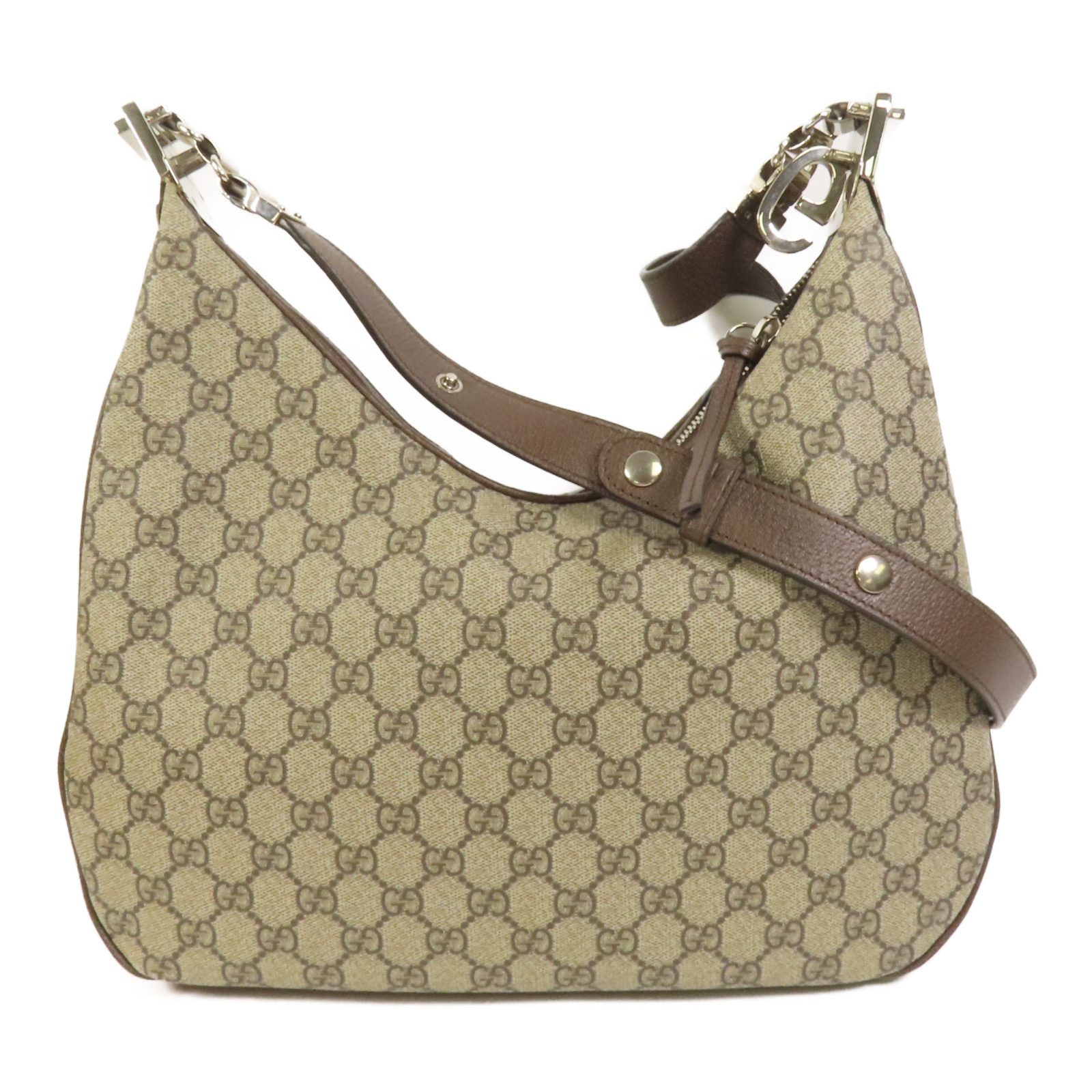 GUCCI GG SHW Attache 2 Way Shoulder Bag 702823 Coated Canvas Beige