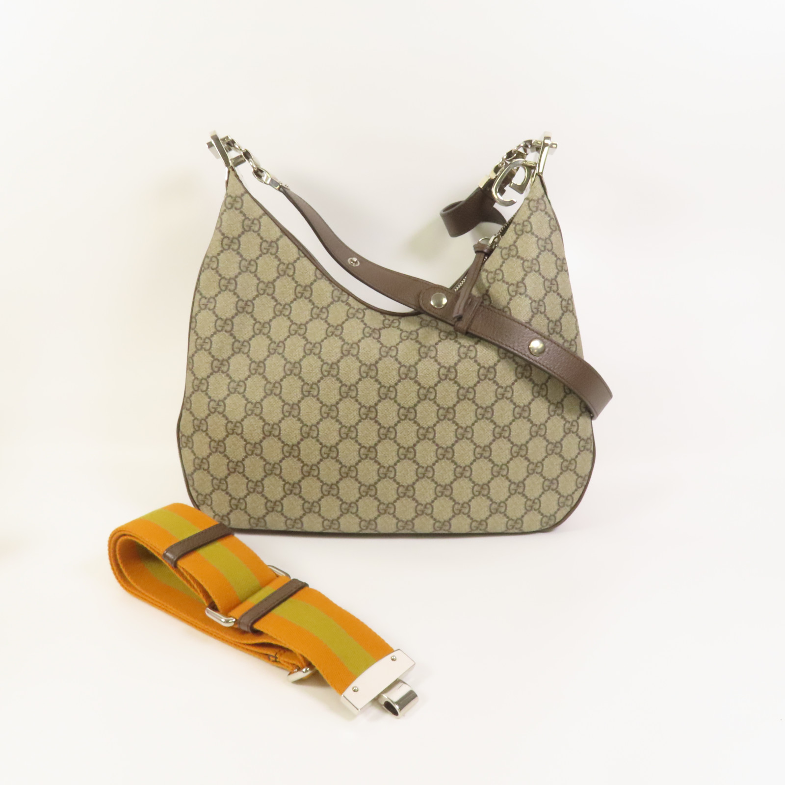 GUCCI GG SHW Attache 2 Way Shoulder Bag 702823 Coated Canvas Beige