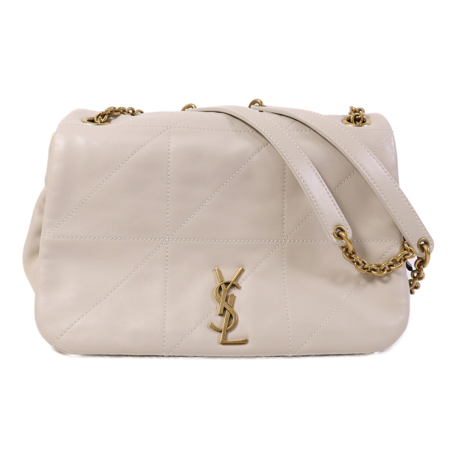 SAINT LAURENT GHW Jamie4.0 Shoulder Bag Lambskin Leather White | eBay