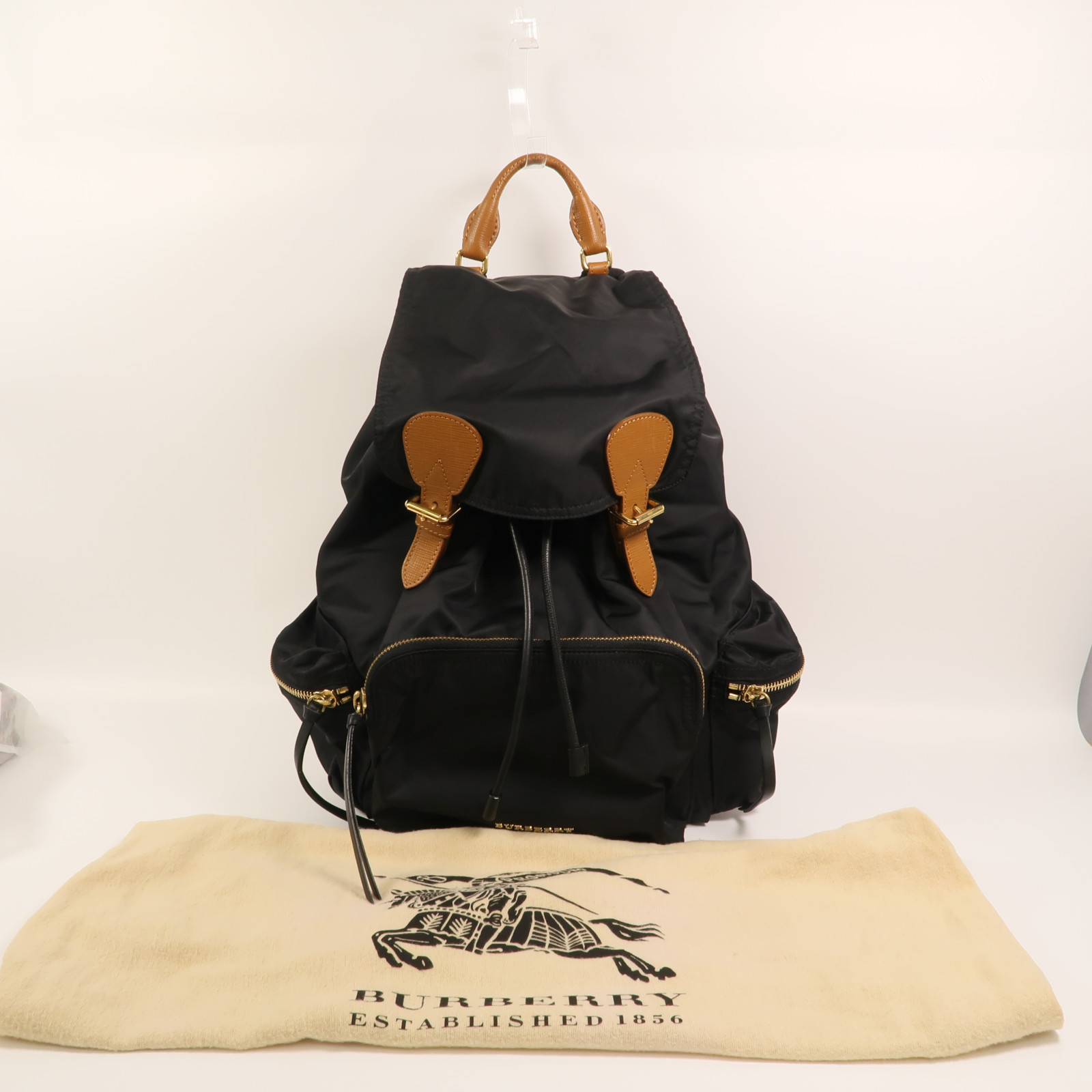 BURBERRY GHW Rucksack Backpack Nylon Black | eBay