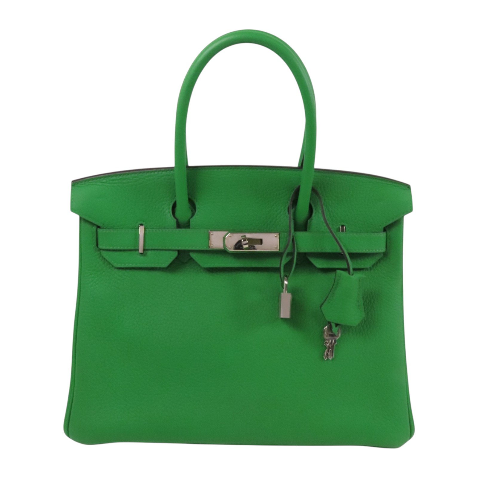 15%OFF* HERMES PHW Birkin 30 Handbag Clemence Leather 1K Bambou