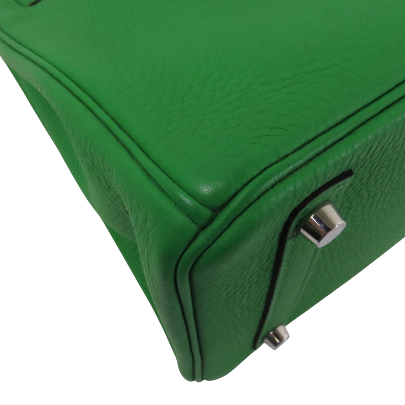 HERMES PHW Birkin 30 Handbag Clemence Leather 1K Bambou Green | eBay