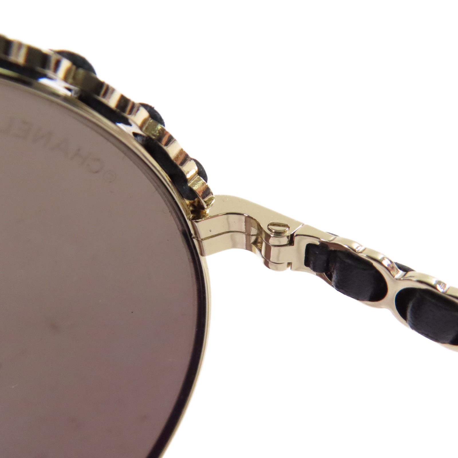 CHANEL CC Sunglasses 4265 Metal PVC Black Gold Tone Color | eBay