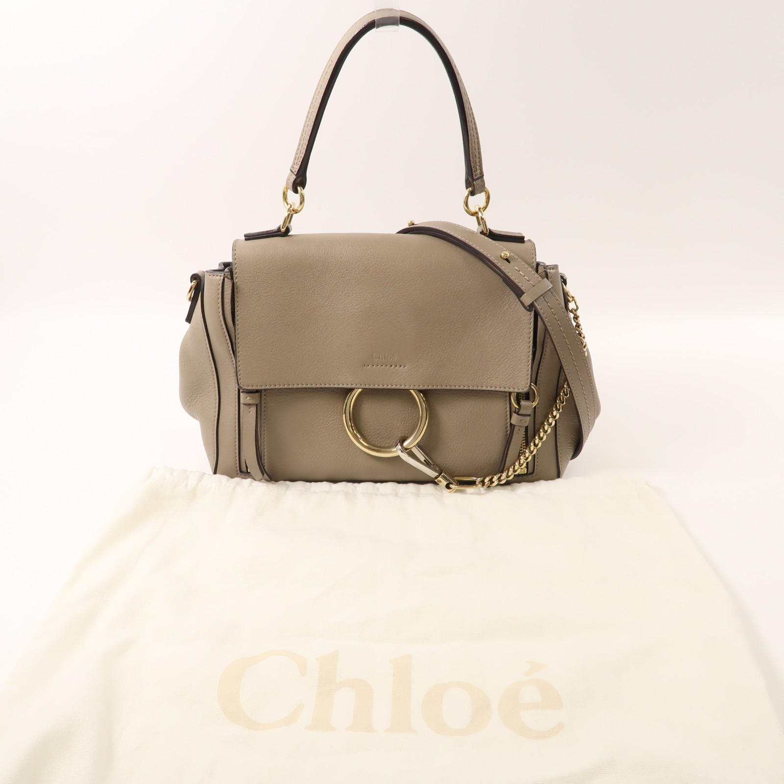 Chloe GHW Faye Bag 2 Way Shoulder Bag Grey | eBay