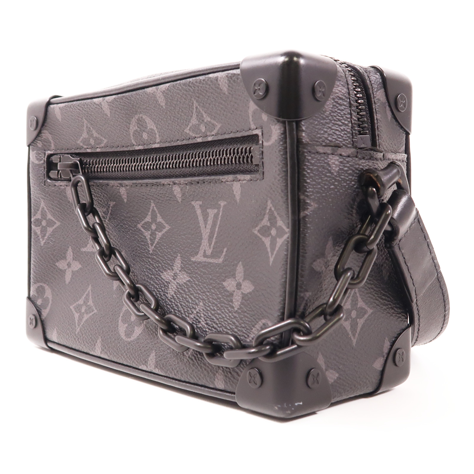 ショルダーバッグ・ポシェット Louis Vuitton Mini Soft Trunk Monogram Eclipse Black M44735 Women's Black Leather Zip Wallet - Clémence Empreinte