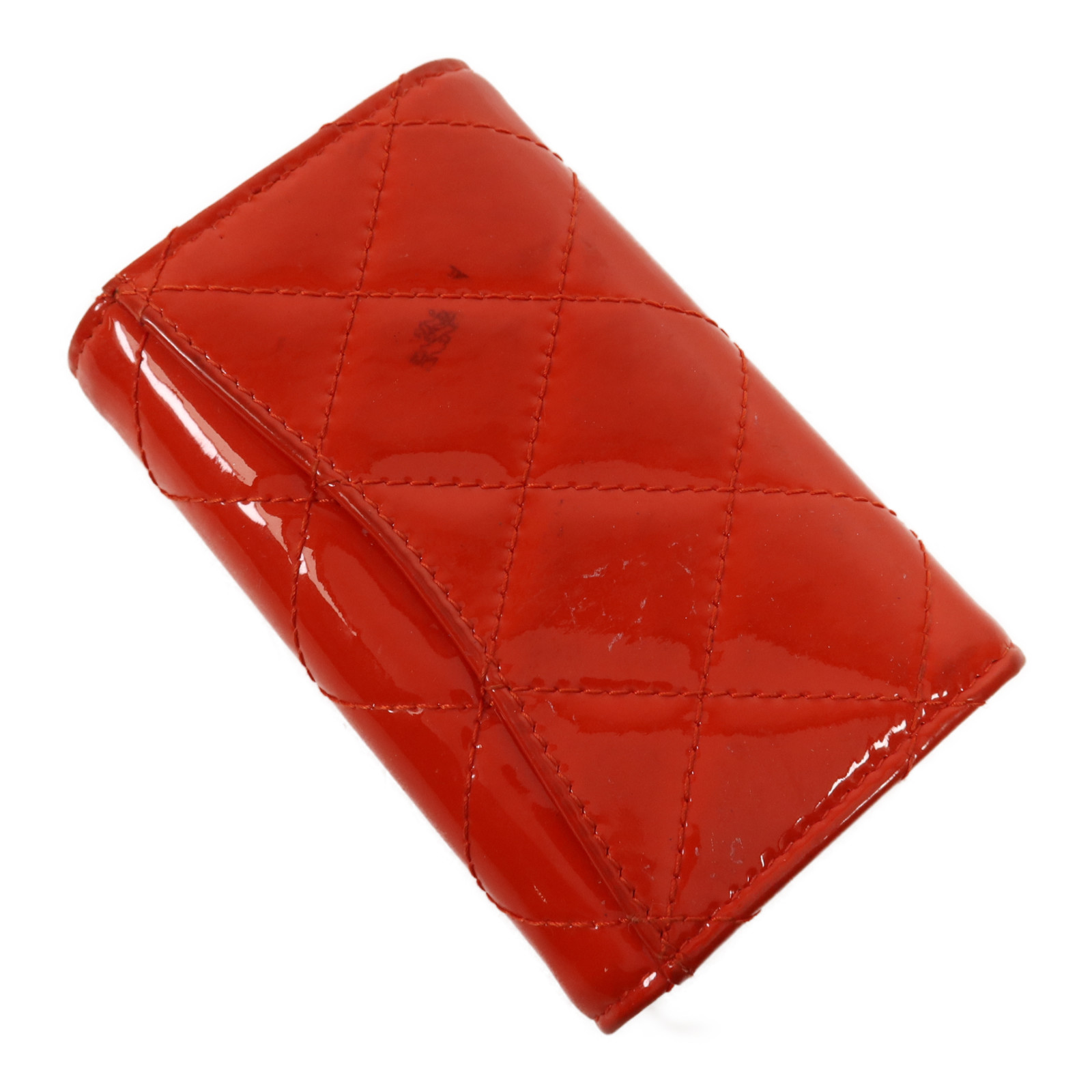 15%OFF* CHANEL CC SHW Key Holder Patent Leather Red | eBay