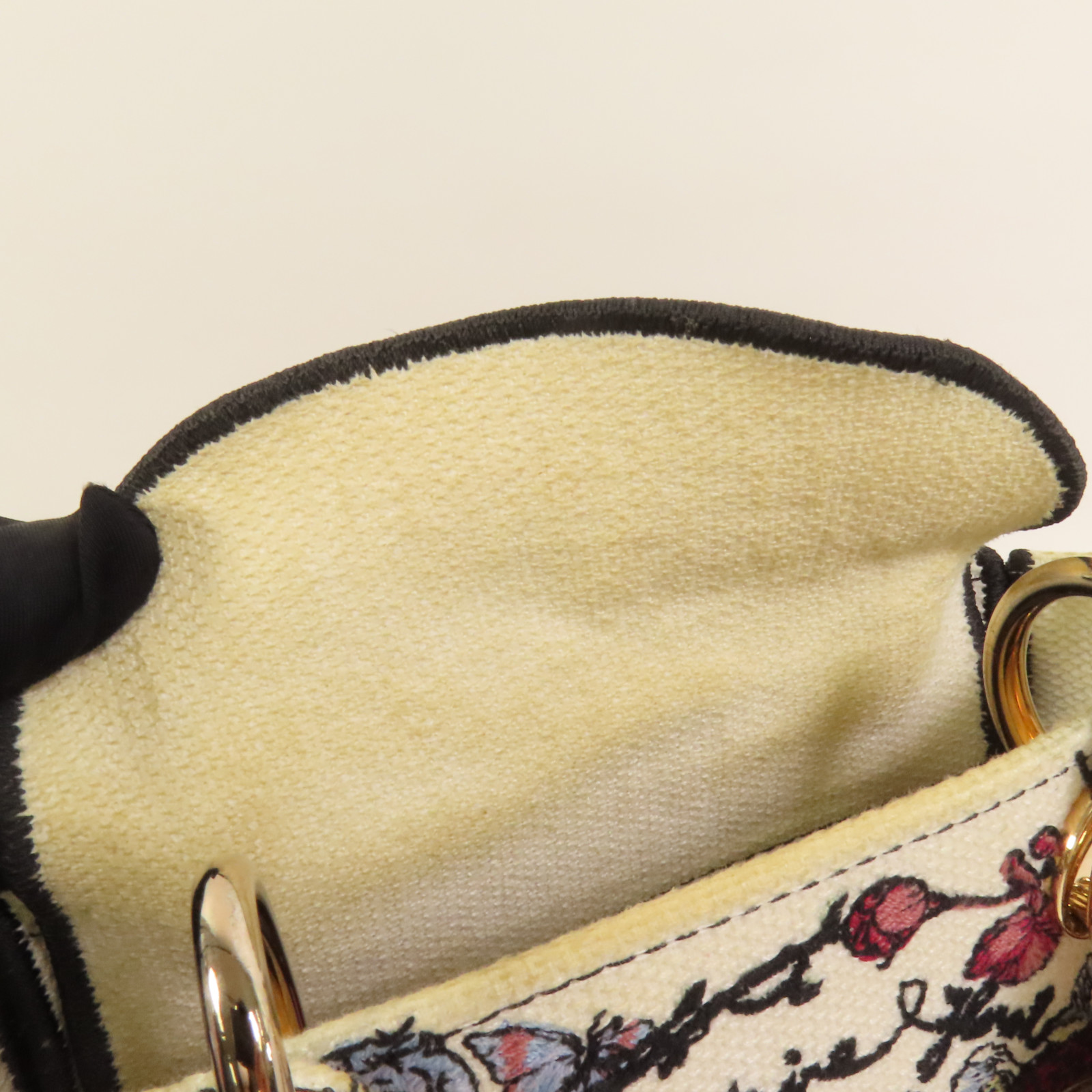 CHRISTIAN DIOR CD GHW Mini Lady D-Lite 2way Shoulder Bag Canvas 