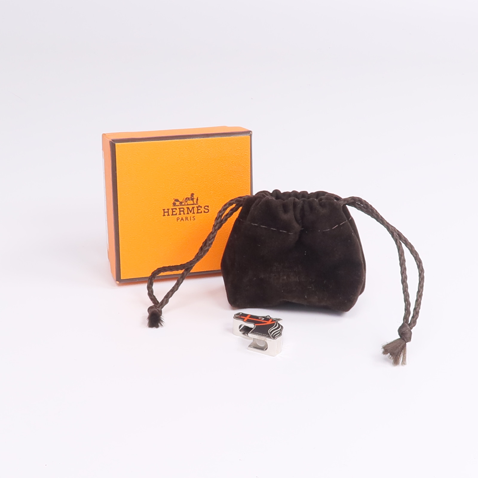 Hermes Quadrige Twilly Ring Horse Motif Palladium/ Laque Orange  HERMES Twilly Ring Quadrige ② main image 1