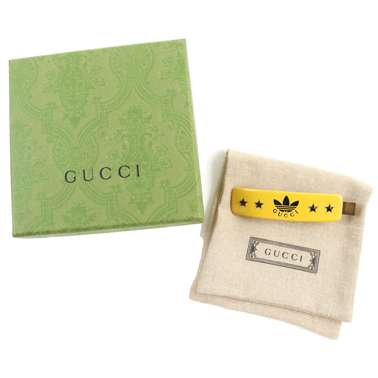 GUCCI×adidas hair accessory Trefoil logo hair clip Yellow  display picture 2