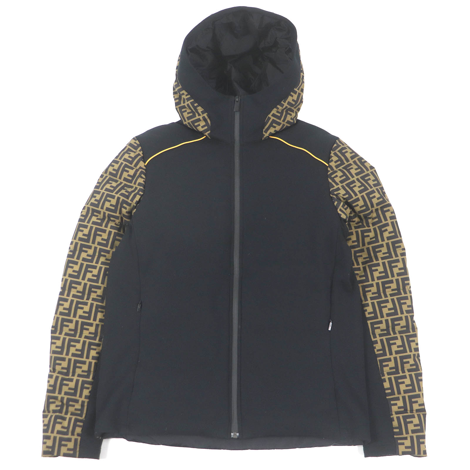 Great FENDI Down jacket FF logo Zucca material switching Brown