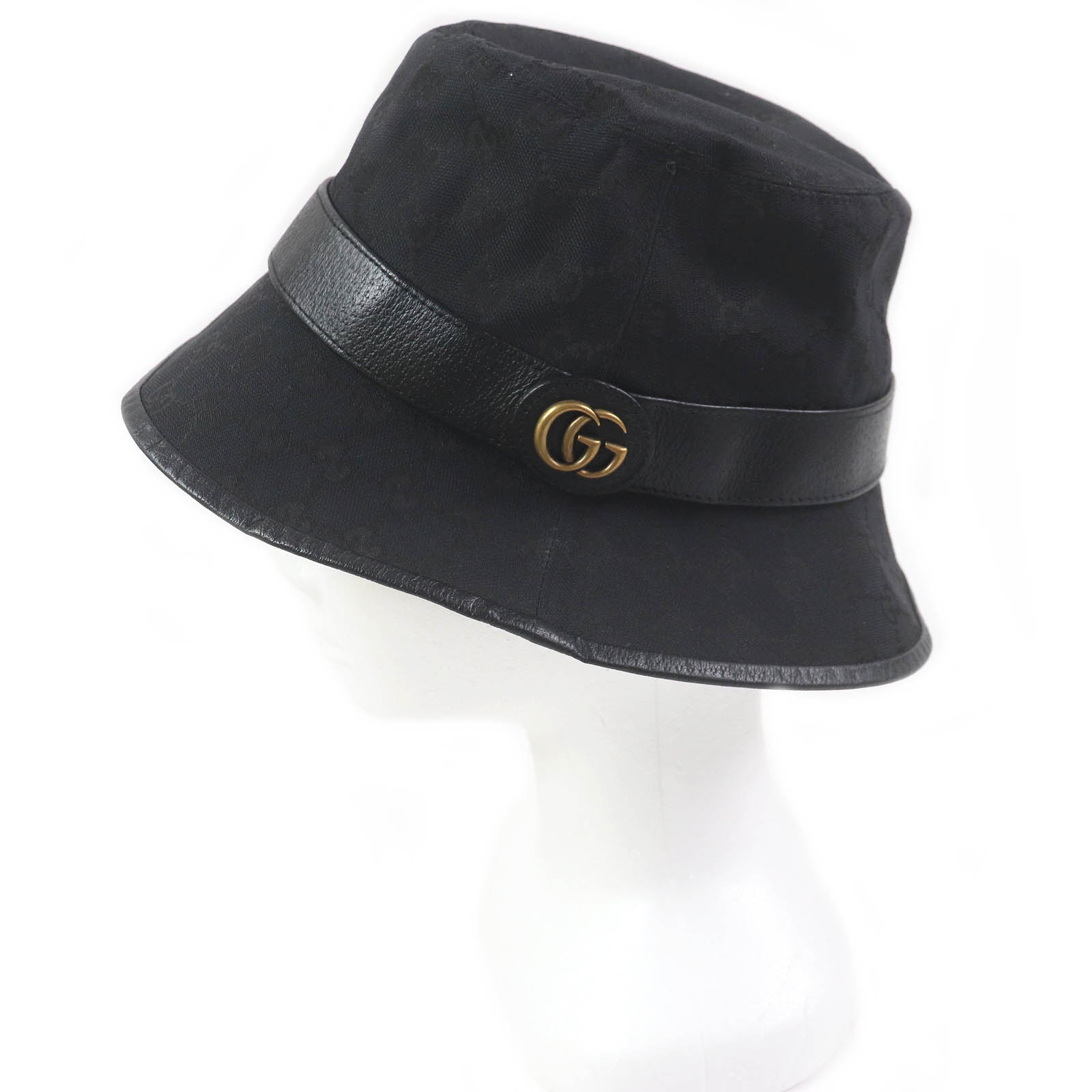 Great GUCCI hat GG Canvas Fedora Bucket Hat black polyester mens