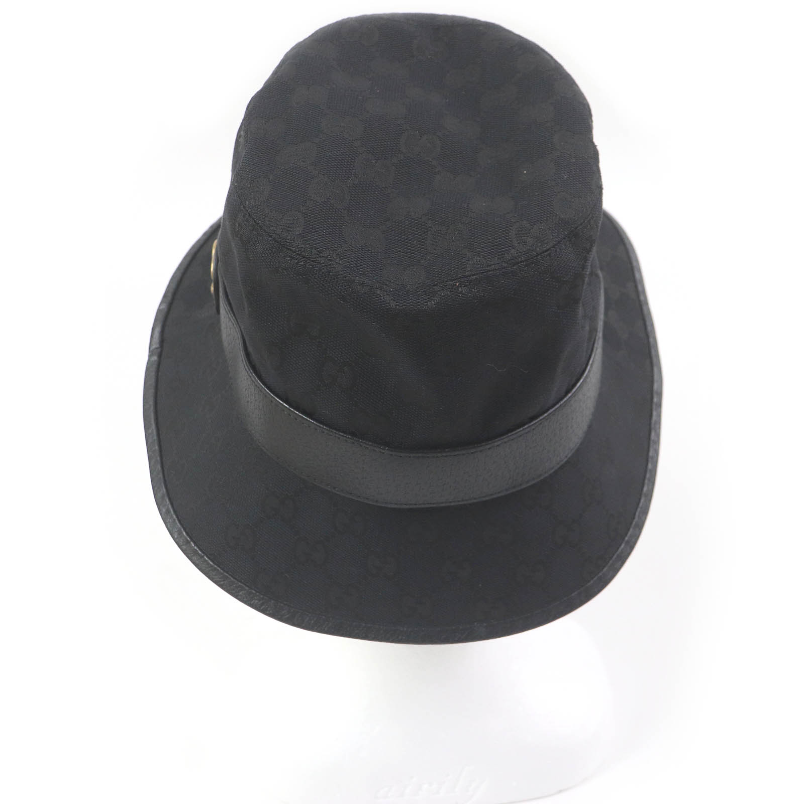 Great GUCCI hat GG Canvas Fedora Bucket Hat black polyester mens