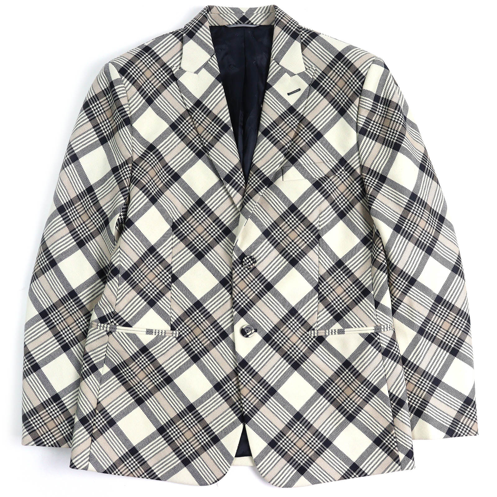 DIOR tailored jacket Check Pattern Peak Lapel Single mens 50