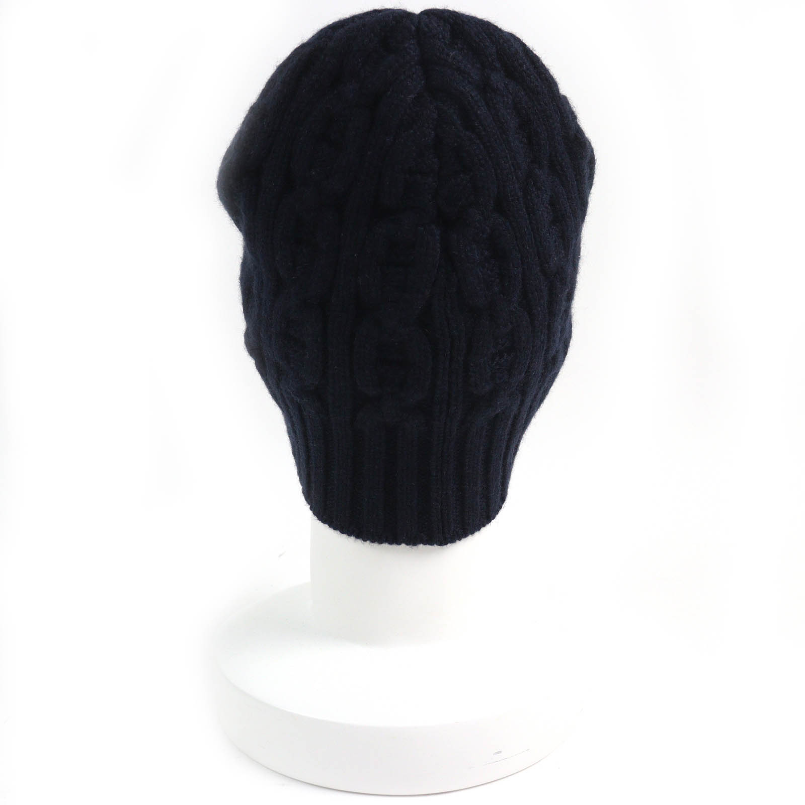 Hermes navy wool hat Excellent HERMES Knit cap Chaine d main image 3