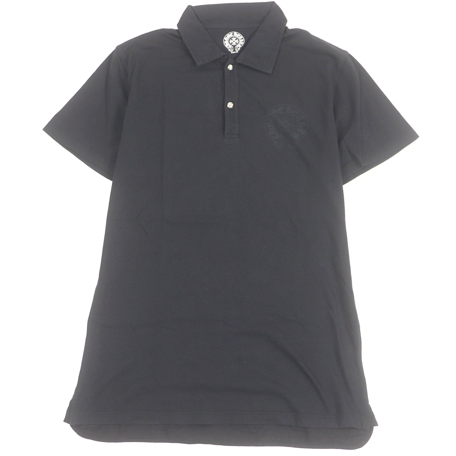 トップス Chrome Hearts polo shirt sizeS Excellent CHROME HEARTS Short sleeve polo shirt Cross ball button