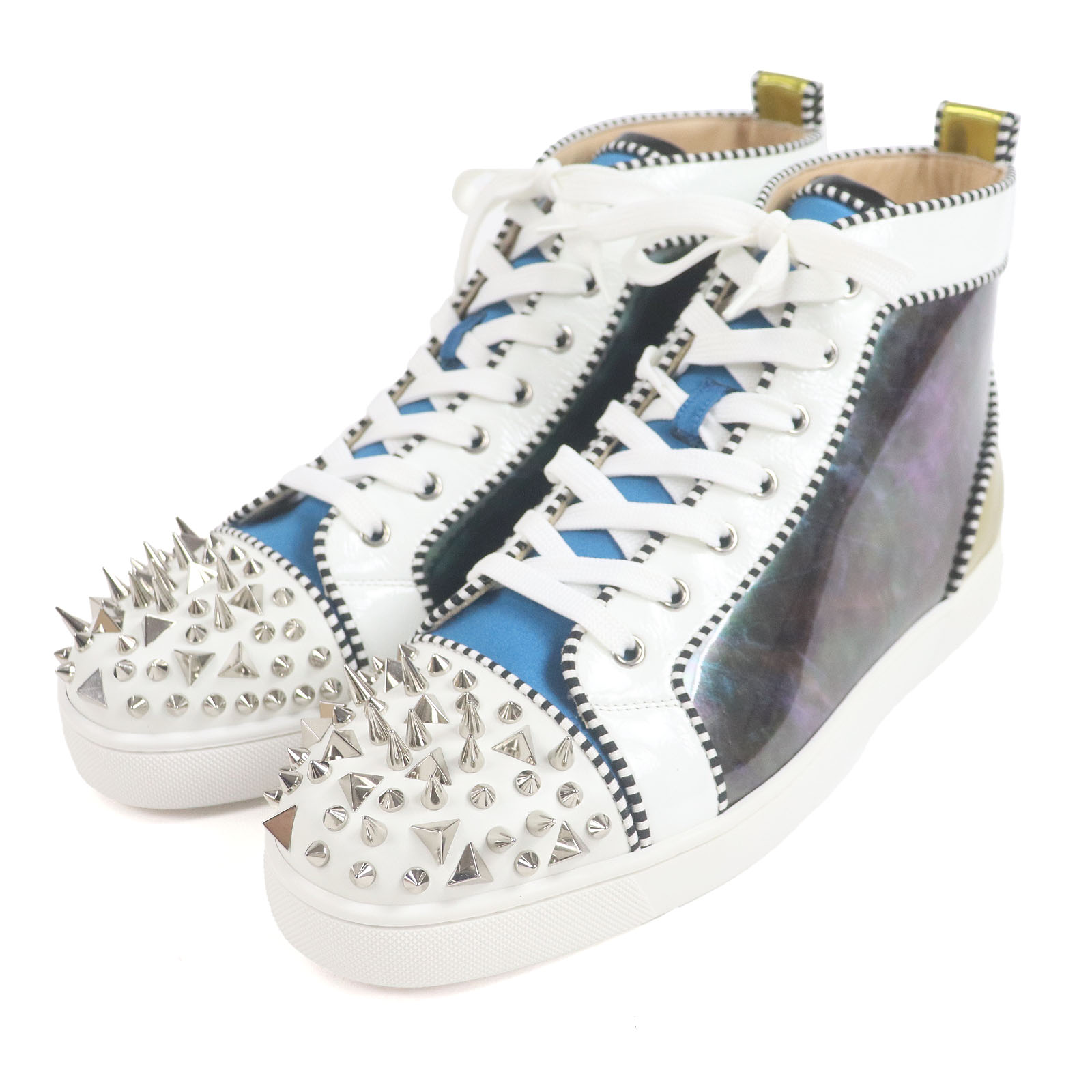 *Prestine* Christian Louboutin spiked slip on sneakers. With Reciept CHRISTIAN LOUBOUTIN Leather Studded Pik Boat Slip On  main image 4