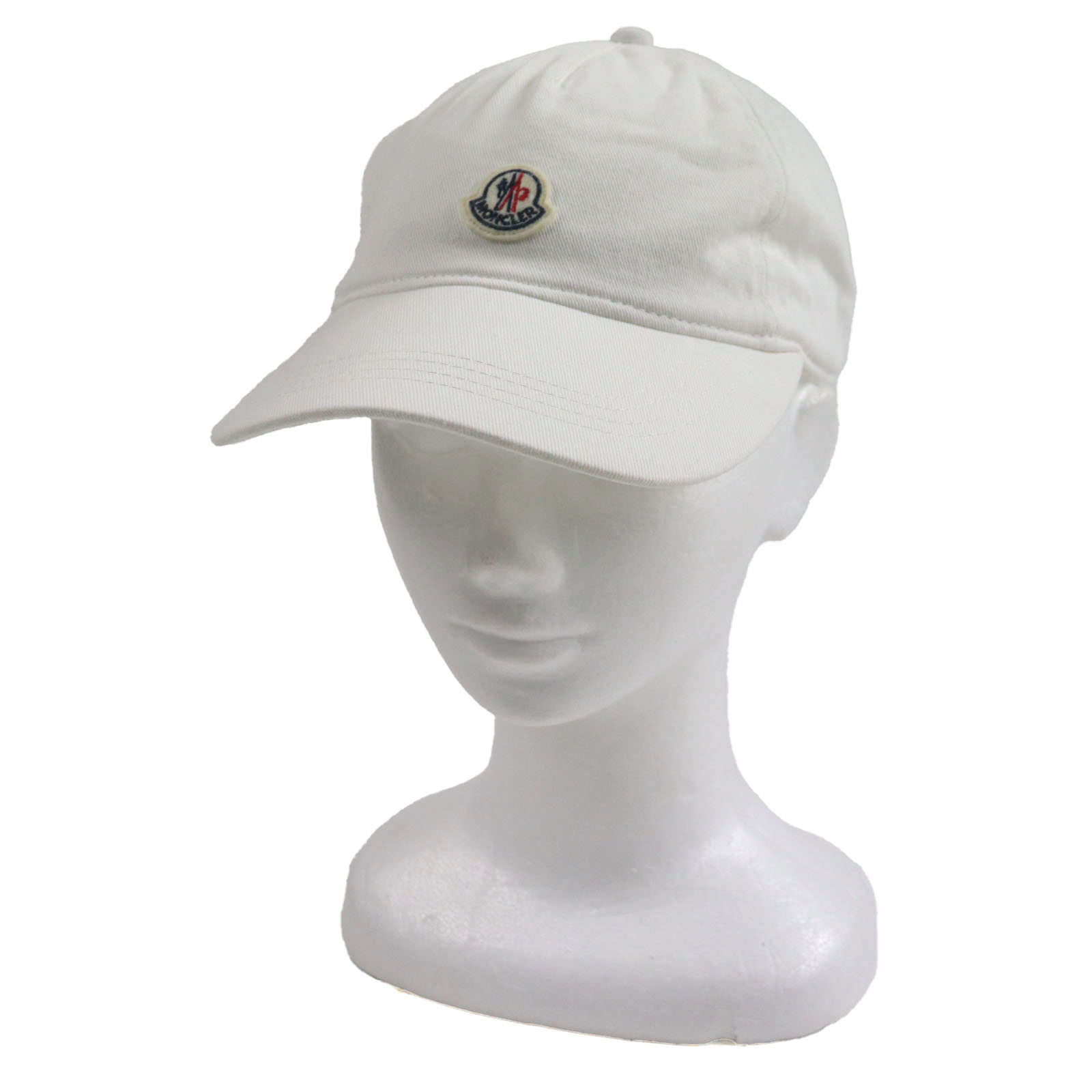 MONCLER cap BASEBALL Baseball hat with logo patch white cotton