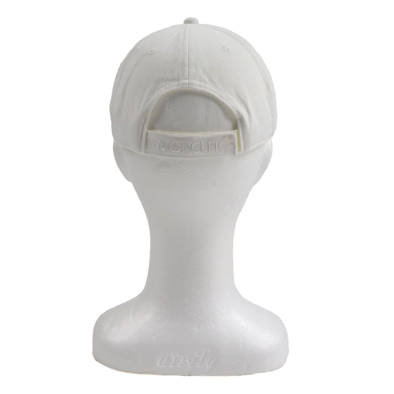 MONCLER cap BASEBALL Baseball hat with logo patch white cotton