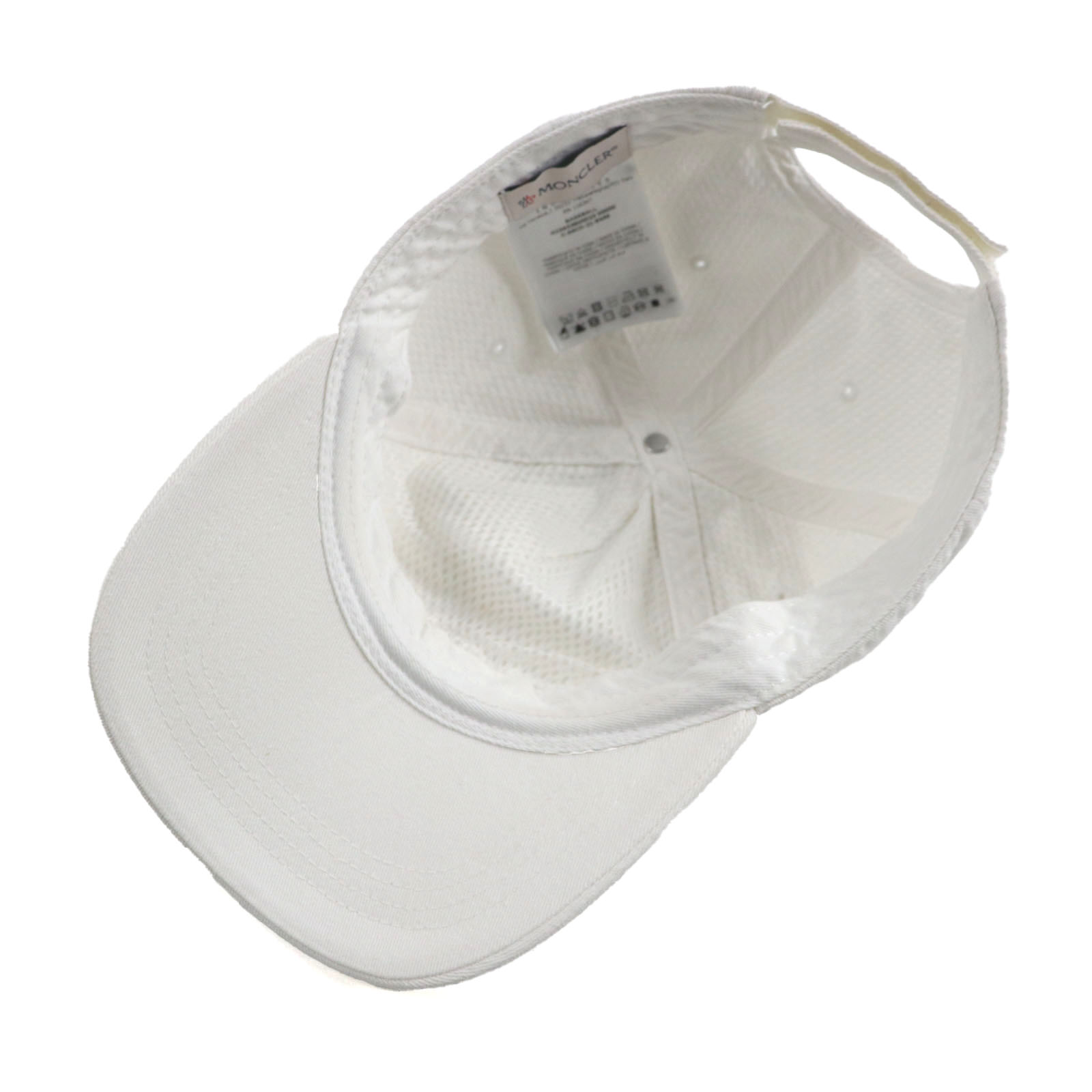 MONCLER cap BASEBALL Baseball hat with logo patch white cotton