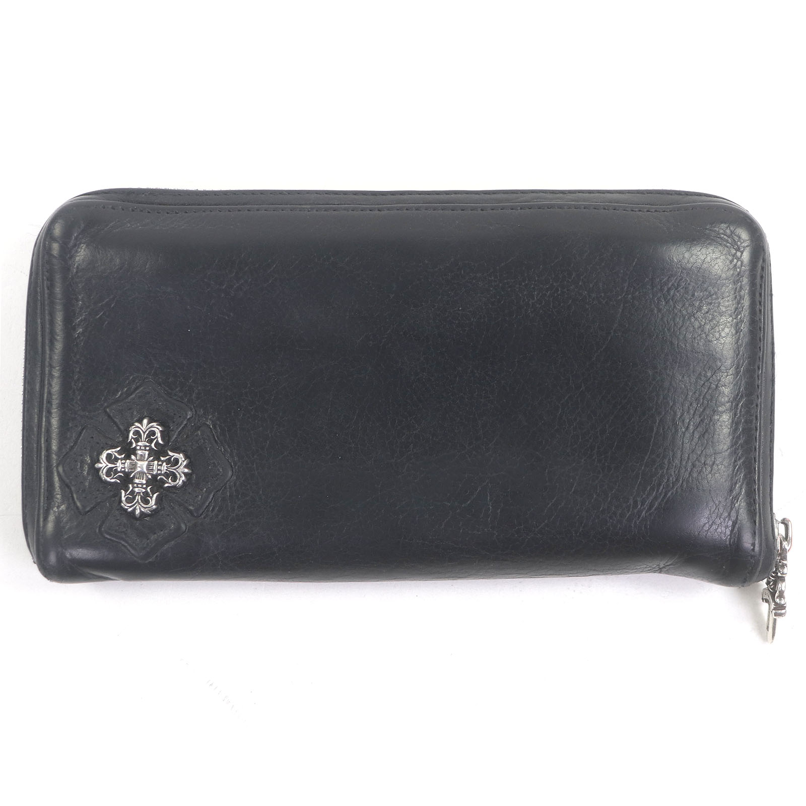 Very Good CHROME HEARTS Purse REC F ZIP Wallet Filigree Plus Heavy 