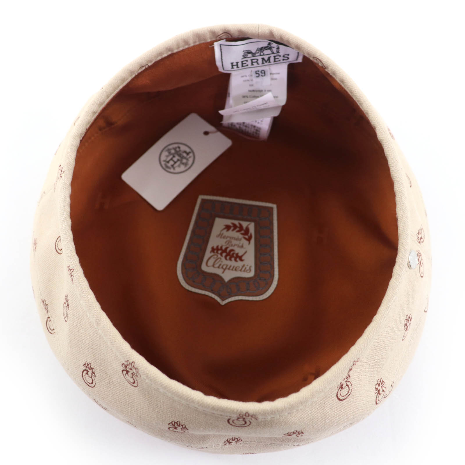 Hermes Saint Honore Cliquetis Cap Brand New Hermes Women Cap Deauville Size 57 | eBay main image 3