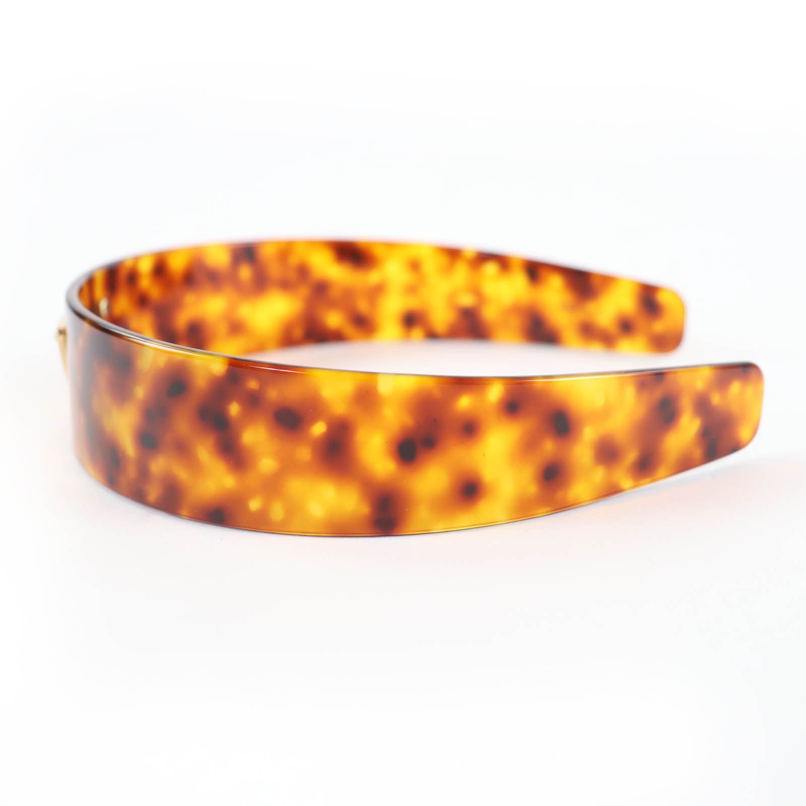 Great PRADA Current Triangle Logo Tortoiseshell Pattern Plex