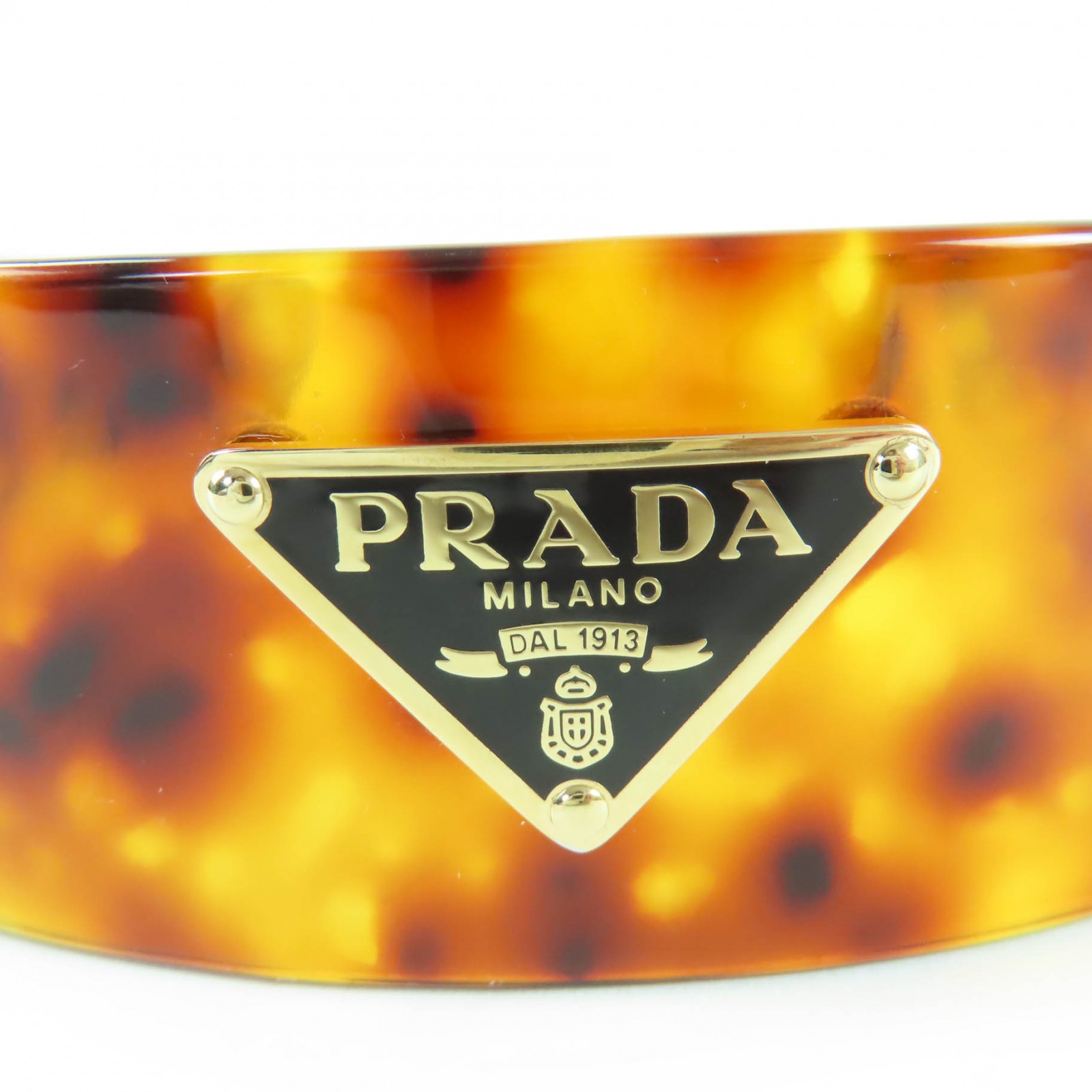 Great PRADA Current Triangle Logo Tortoiseshell Pattern Plex