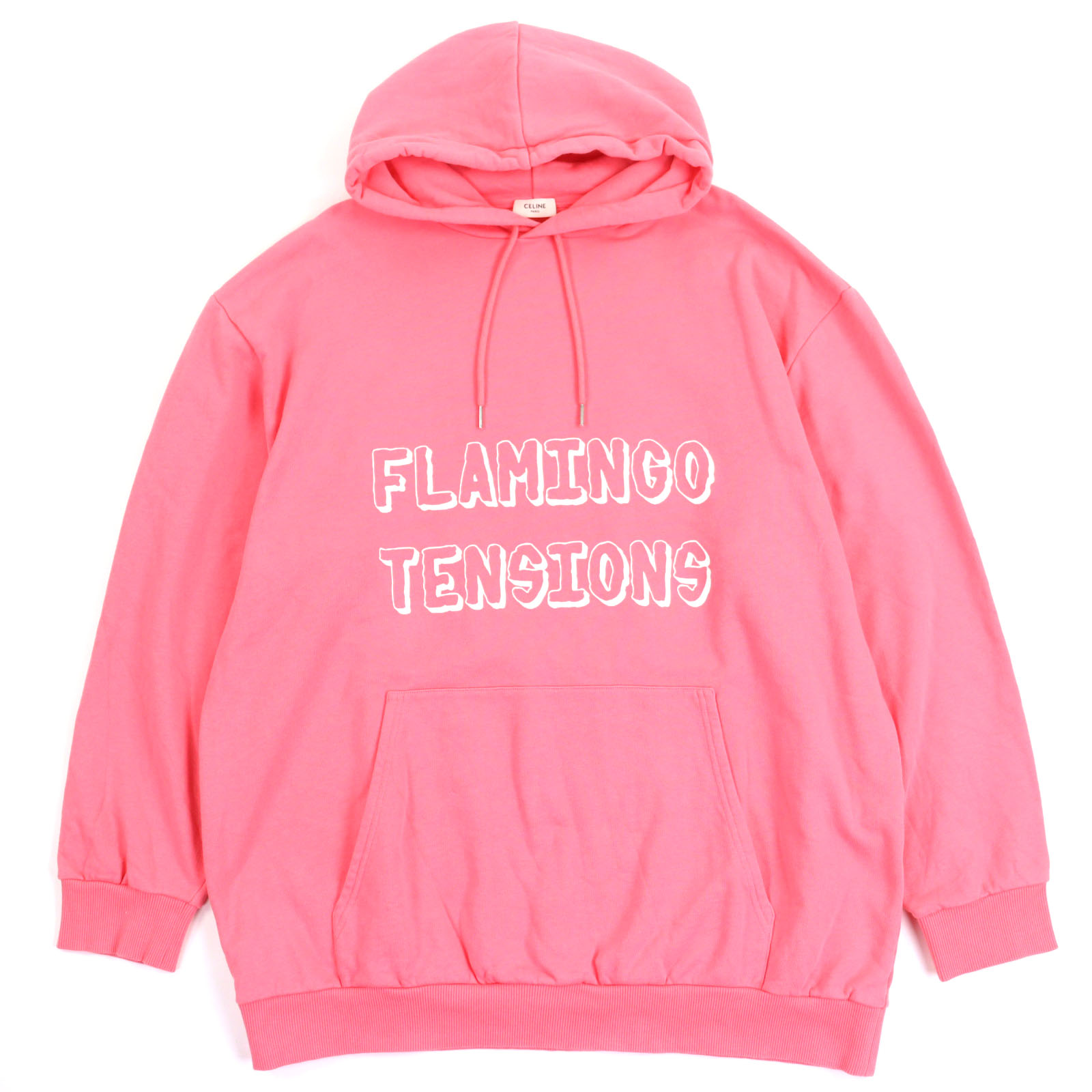 Cotton Hoodie Celine Pink Hoodie Authentic Celine Fuschia Loose 