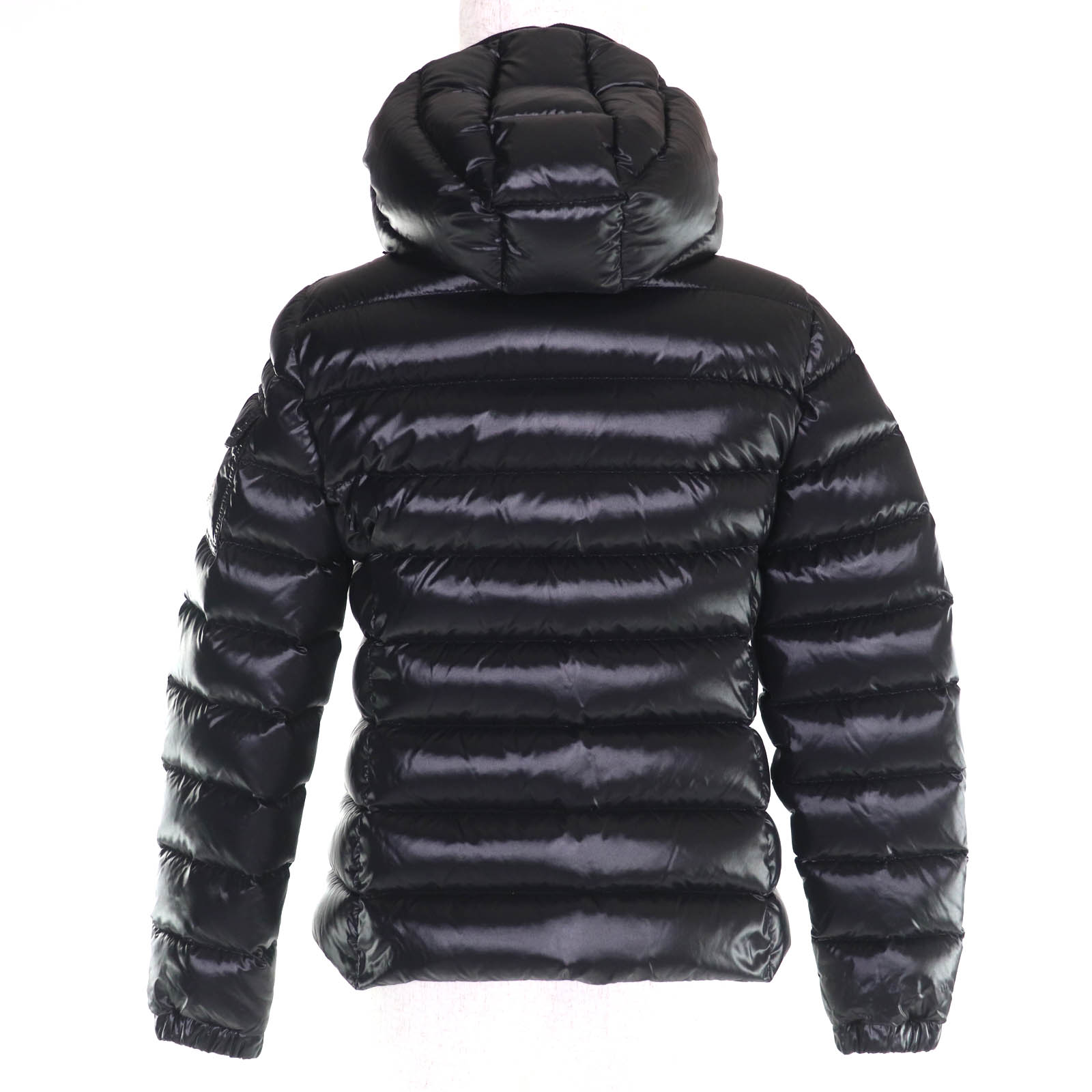 Great MONCLER Down jacket BADY Buddy Logo patch Hooded black Nylon 