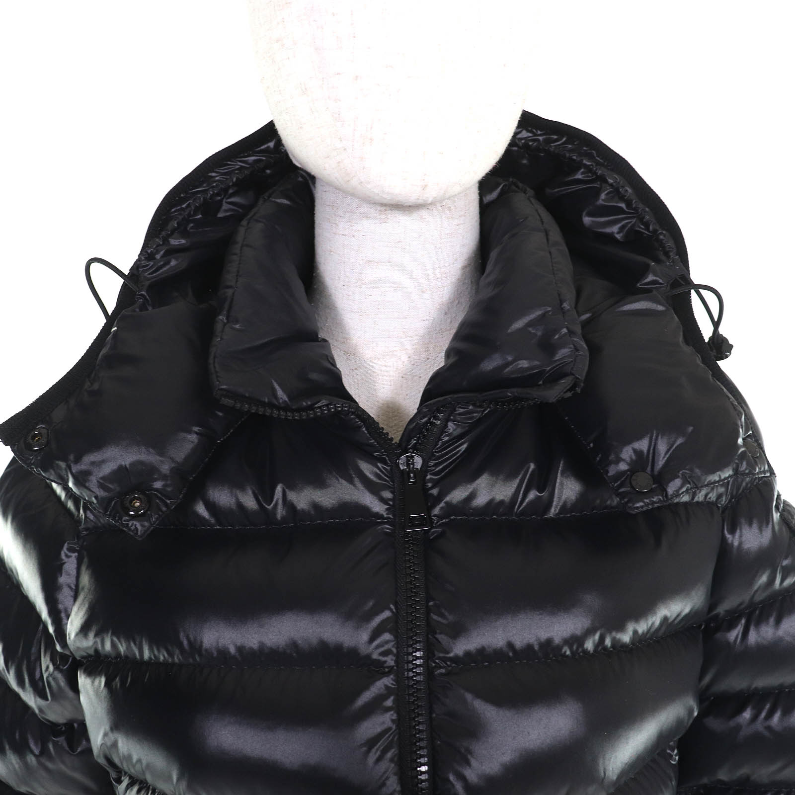 Great MONCLER Down jacket BADY Buddy Logo patch Hooded black Nylon 