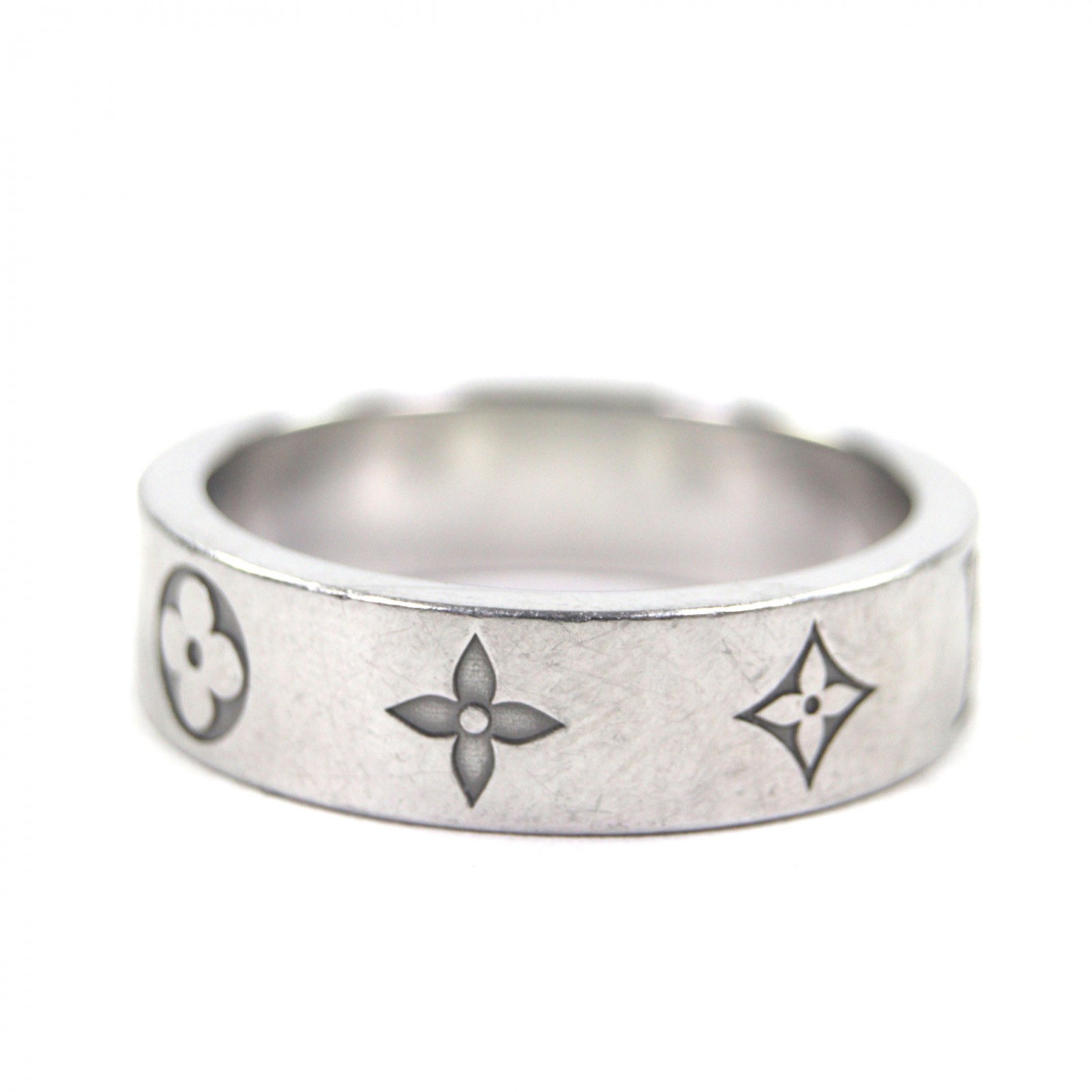 Very Good LOUIS VUITTON Ring LV Mosaic Monogram Silver ー mens L