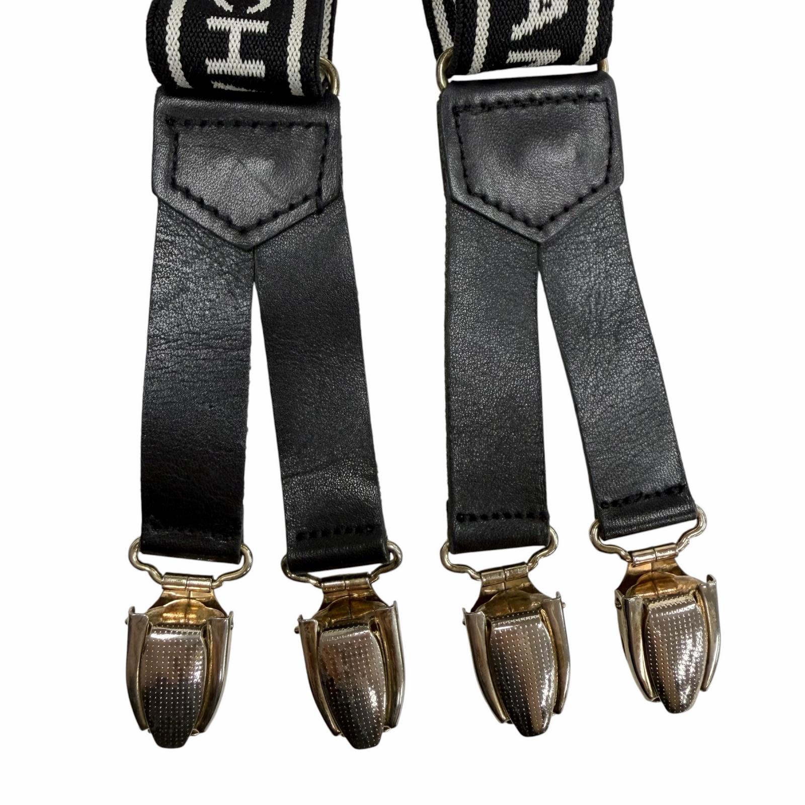 Great CHANEL suspenders black leather Women | eBay