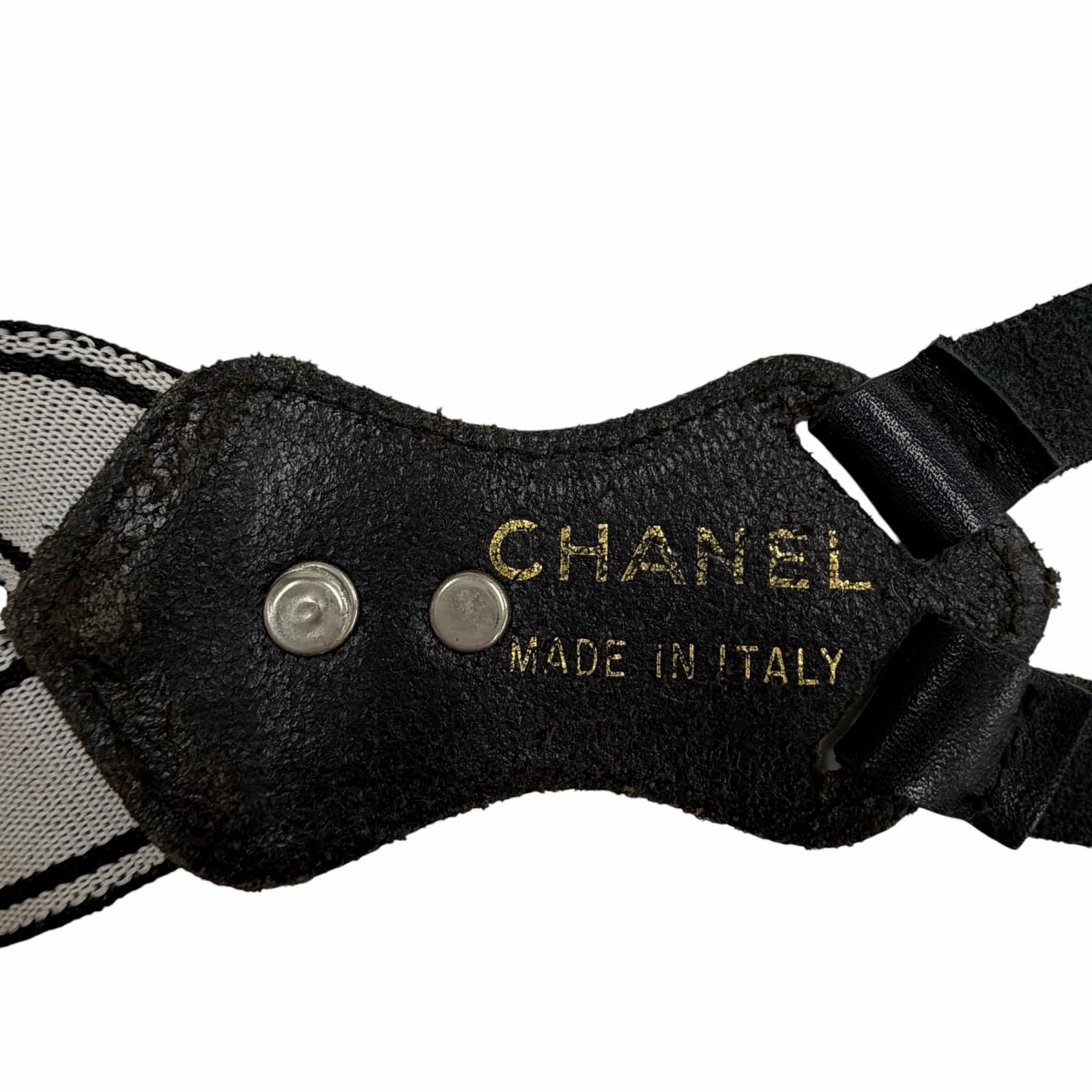 Great CHANEL suspenders black leather Women | eBay
