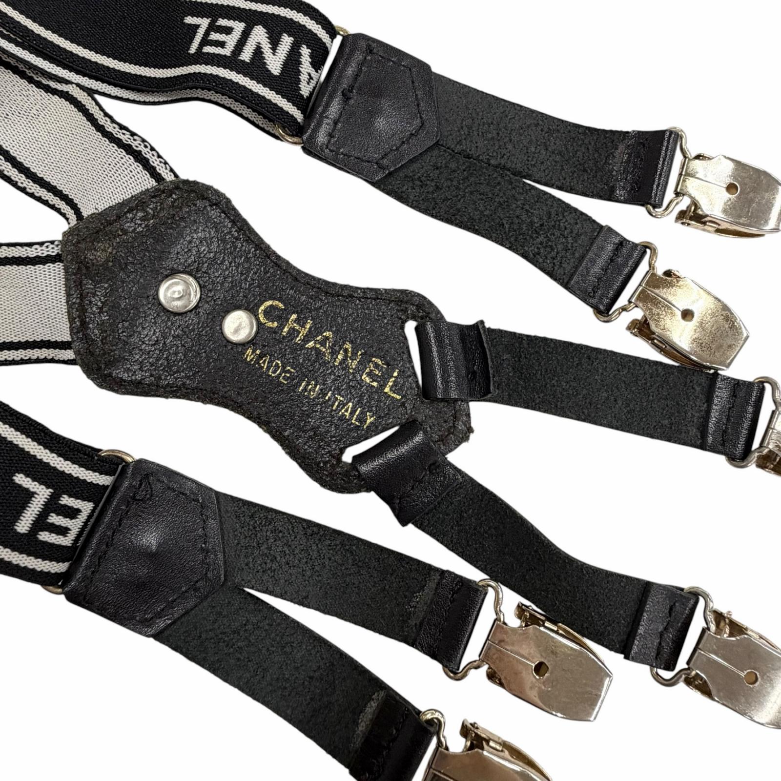 Great CHANEL suspenders black leather Women | eBay