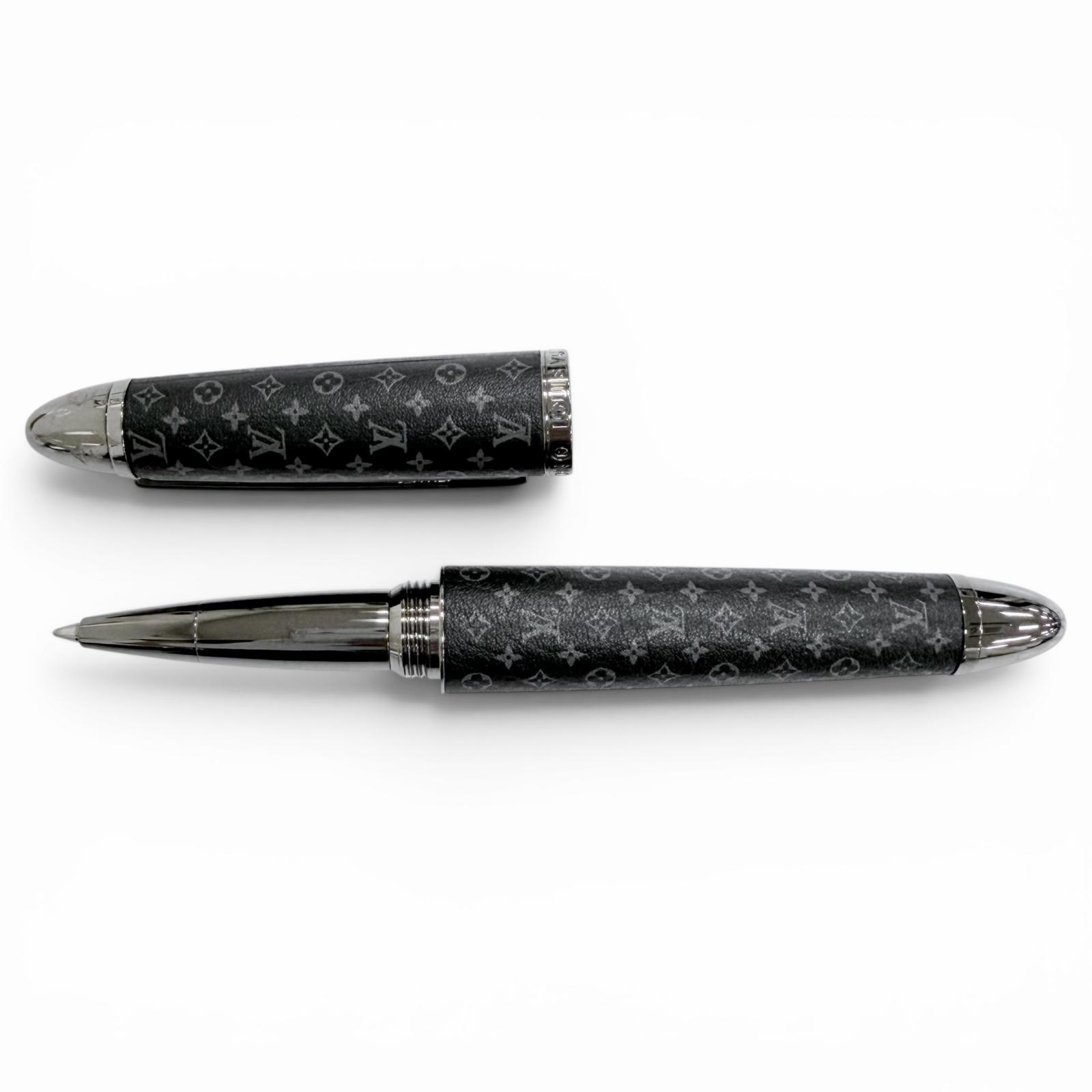 Excellent LOUIS VUITTON Doc Monogram Eclipse Rollerball Pen