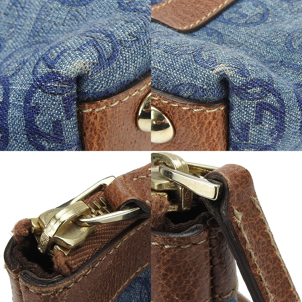 USED GUCCI Handbag 141471 Interlocking denim blue casual | eBay
