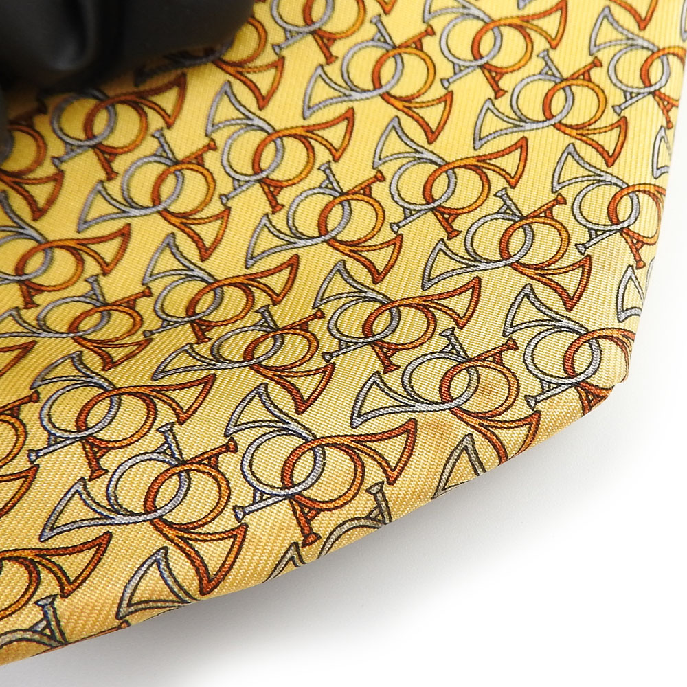 USED Salvatore Ferragamo tie silk yellow business | eBay