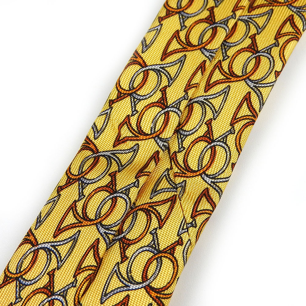 USED Salvatore Ferragamo tie silk yellow business | eBay