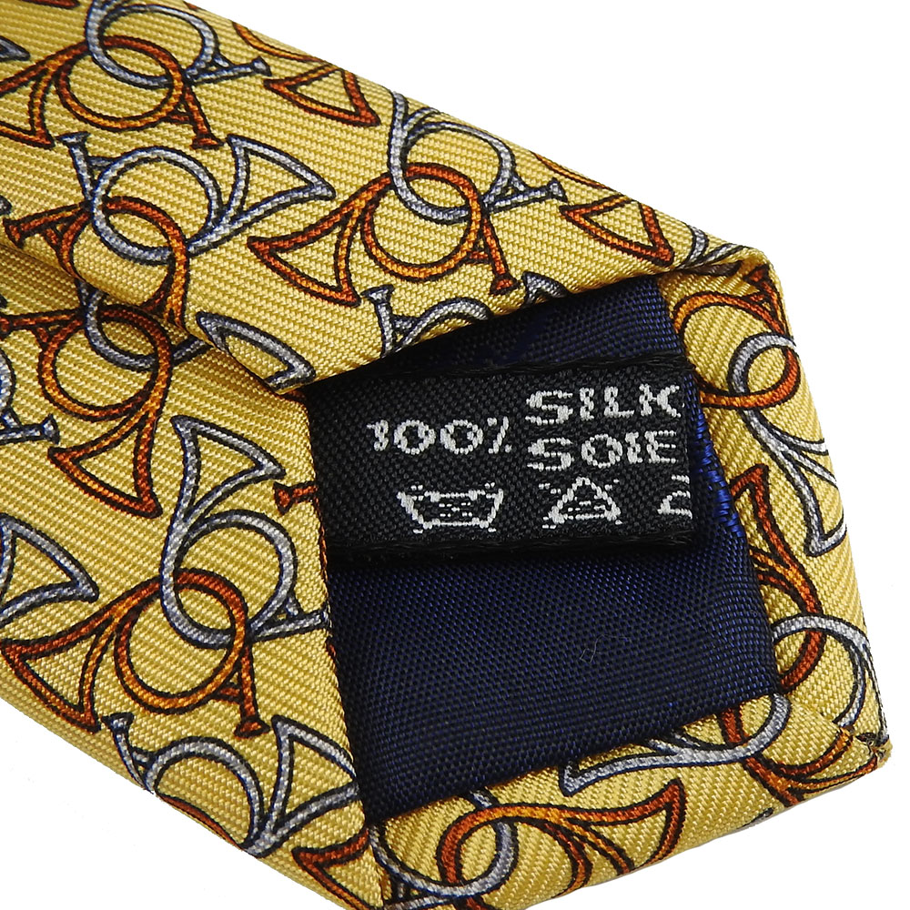 USED Salvatore Ferragamo tie silk yellow business | eBay