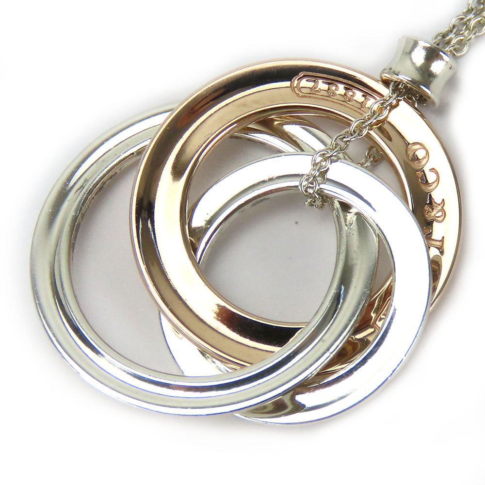 USED TIFFANY&Co. Necklace Interlocking circle 1837 Silver925