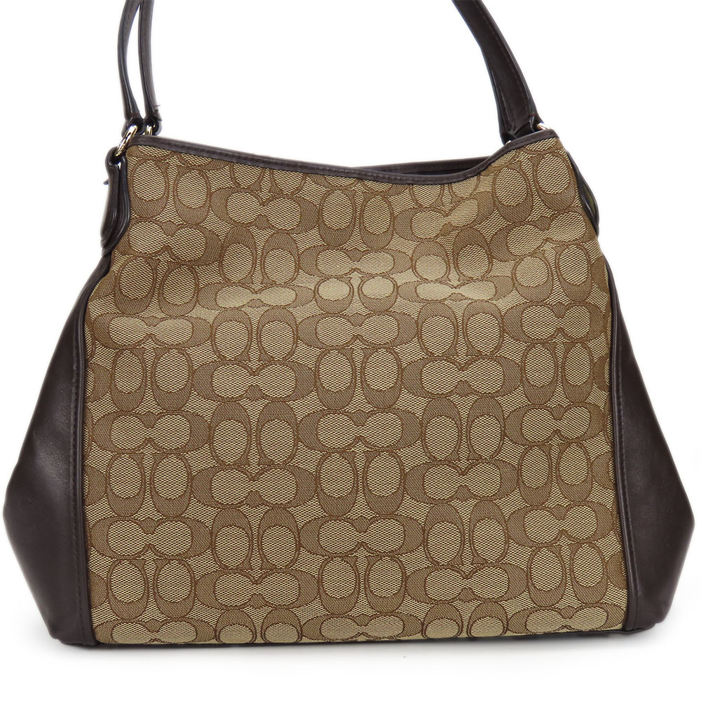 USED COACH Tote Bag 36466 Signature canvas/leather Dark brown