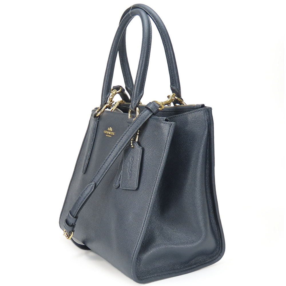 シーエスアール USED COACH Handbag Crosby Carryall F14928 leather Navy