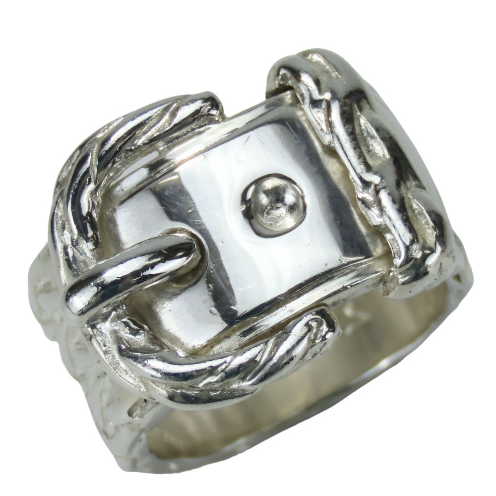 Hermès Vintage Diane Ring ＃53　925 Hermes Diane Belt Band Ring Sterling Silver 925 Size 53 Used
