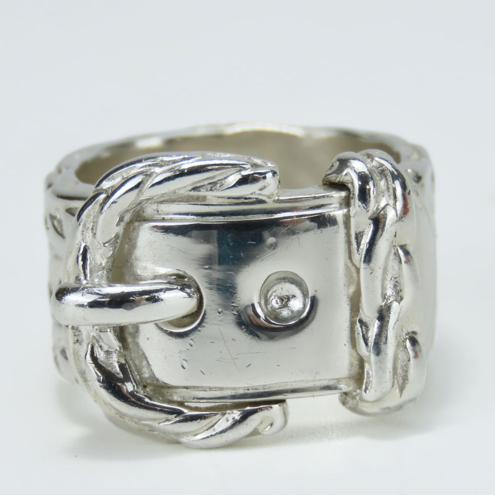 Hermès Vintage Diane Ring ＃53　925 Hermes Diane Belt Band Ring Sterling Silver 925 Size 53 Used