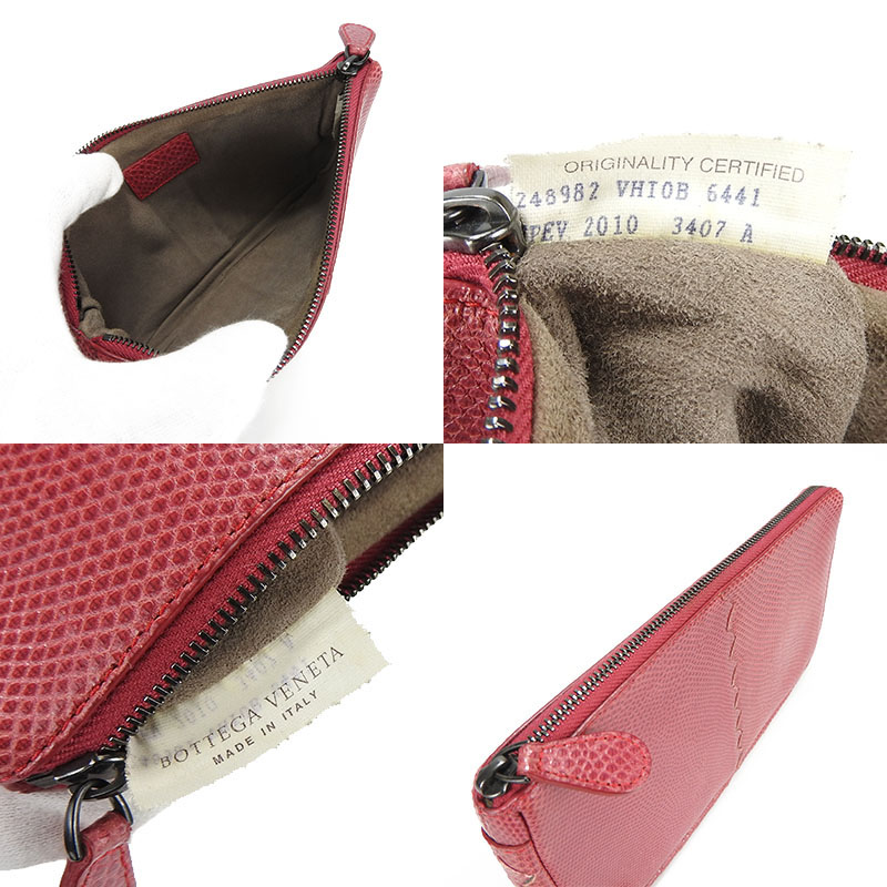 USED BOTTEGAVENETA Pouch 248982 leather Pink accessory case | eBay